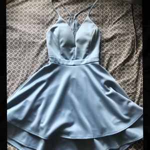 Light blue semi formal homecoming dress